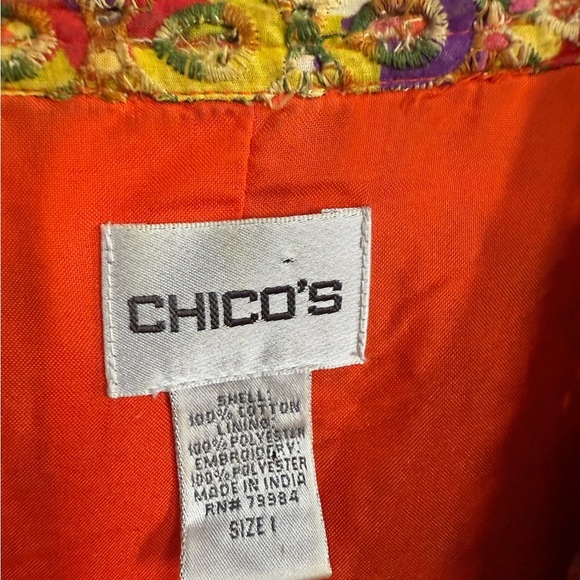 Chico's Multicolor Floral Women's Blazer - Picture 6 of 6
